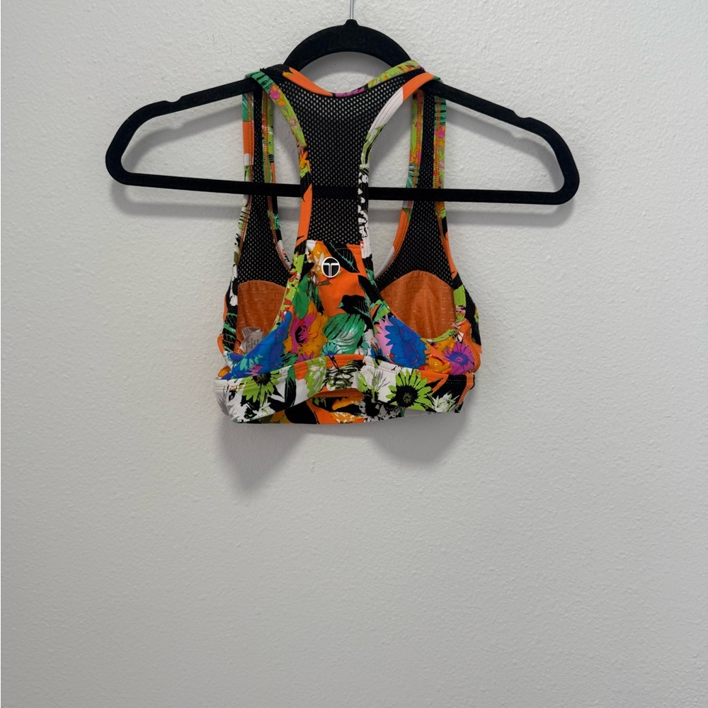 Trina Turk Orange and Black Mesh Sports Bra Size X small - Picture 5 of 5